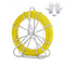 Fish Tape Fiberglass, 129.5 m, 6.35 mm, Duct Rodder Fishtape Wire Puller, Cable Running Rod with Steel Reel Stand, 3 Pulling Heads, Fishing Tools for Walls and Electrical Conduit, Non-Conductive