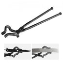 Blacksmith Tongs, 463mm Z V-Bit Tongs, Carbon Steel Forge Tongs with A3 Steel Rivets, for Knife Blades, Long Pieces, Circular Forgings, for Beginner and Seasoned Blacksmiths and Bladesmiths