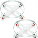 2PCS 250 L Heavy Duty Drum Dolly, 454 kg Load Capacity, Barrel Dolly Cart Drum Caddy, Non Tipping Hand Truck Capacity Dollies with Steel Frame 4 Swivel Casters Wheel, for Drum Handling