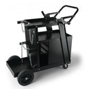 Welding Cart, 2-Tier 4 Drawers Welder Cart with 265 LBS Weight Capacity, 360° Swivel Wheels, Tank Storage Safety Chains, Heavy Duty Rolling MIG Welder Cart for Mig Welder and Plasma Cutter