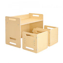 Weaning Table and Chair Set Montessori Toddler Desk with 2 Chairs Wood