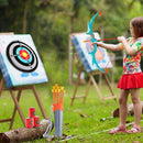 Kids Bow and Arrow Set LED Light Up Outdoor Archery Kit Children 10 Arrows