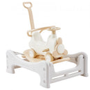 5 in 1 Rocking Horse for Toddlers 1-3 Years, Baby Rocking Horse with Trampoline, Detachable Balance Board, Push Handle and 4 Smooth Wheels, Support to 80lbs Kids Ride on Toy, White