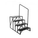 RV Steps, 4-Step RV Stairs, 199.58KGS Load Capacity, Thickened Carbon Steel, With Handrail, Non-Slip Steps for Safe Entry and Exit, Suit for RV, Trailer, Camper Steps