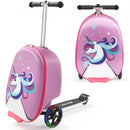 Ride-on Luggage 20-inch Kids Scooter Suitcase with Flash Wheels Purple