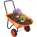 Wheelbarrow Cart, 5 Cu. Ft. Load & 397 lbs Capacity, 2 Wheels Garden Dump Cart, Garden Wagon with Handle &  10"  Wide Track Wheels, Easy Loading Utility Yard Cart & Wagons for Outdoor Lawn Yard