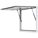 Concession Window 91x91cm, Aluminum Alloy Food Truck Service Window with Awning Door & Drag Hook, Up to 85 Degrees Stand Serving Window for Food Trucks Concession Trailers, Glass Not Included