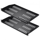 2PCS 1U Server Rack Shelf, 254mm Depth, 22.68kg Max Load Capacity Vented Cantilever or Wall Mount Rack Mount Shelf with Tray, Good Air Circulation for 482.6mm Network Cabinet or Equipment Rack