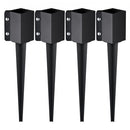 Fence Post Anchor Ground Spike 4 Pack 24 x 4 x 4 In Metal Fence Stakes