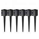 Fence Post Anchor Ground Spike 6 Pack 24 x 4 x 4 In Metal Fence Stakes