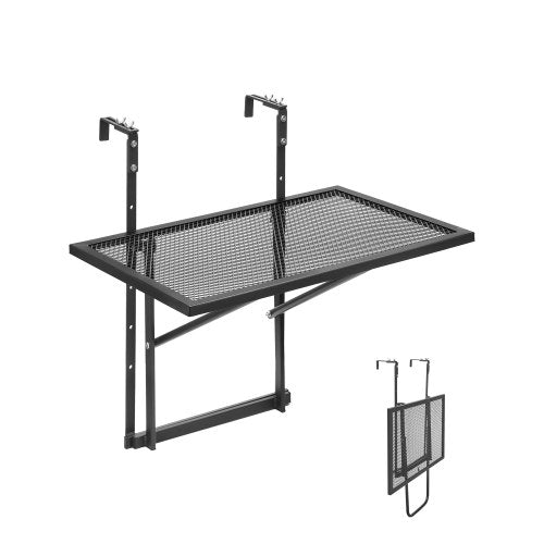Balcony Hanging Table 610 x 410 mm Metal Patio Railing Table Adjustabl ...