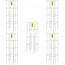 Tomato Cages, 30 x 30 x 117 cm, 5 Packs Square Plant Support Cages, Silver PVC-Coated Steel Tomato Towers for Climbing Vegetables, Plants, Flowers, Fruits