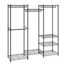 Heavy Duty Clothes Rack, Rolling Clothing Garment Rack with 4 Hang Rods & 8 Storage Tiers, Adjustable Custom Closet Rack, Freestanding Wardrobe for Hanging Clothes, 362 kg Load Capacity