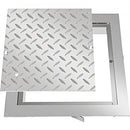 Recessed Manhole Cover 11.8\"x11.8\" Clear Opening, Galvanized Steel Drain Cover Overall Size 14.5\"x14.5\", Sealed Square Manhole Cover and Frame, Steel Man Hole Lid Inspection Access for Boat/