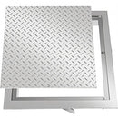 Recessed Manhole Cover Powder-coated Drain Cover 60x60cm Steel Lid w/Frame
