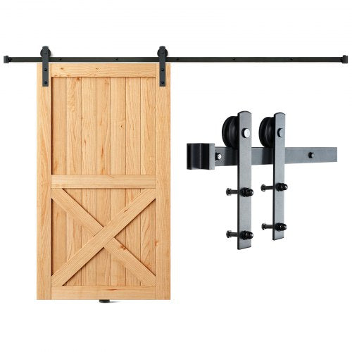 8FT Sliding Barn Door Hardware Closet Track Kit for Single Door I Hanger