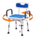 Swivel Shower Chair 360 Degree, Adjustable Shower Seat with Armrests and Backrest for Inside Shower or Bathtub, Non-Slip Rotating Bathtub Chair Seat for Elderly Disabled Injured, 400lbs Capacity