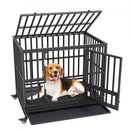 42 Inch Heavy Duty Dog Crate, Indestructible Dog Crate, 3-Door Heavy Duty Dog Kennel for Medium to Large Dogs with Lockable Wheels and Removable Tray, High Anxiety Dog Crate for Indoor & Outdoor
