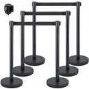 Crowd Control Stanchion Stanchion Set 6 Pieces with 6.6 ft/2 m Black Belt