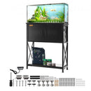 Aquarium Stand, 20 Gallon Fish Tank Stand, 25.6 x 16.5 x 31.9 in Steel and MDF Turtle Tank Stand, 167.6 lbs Load Capacity, Reptile Tank Stand with Storage Cabinet and Embedded Power Panel, Black