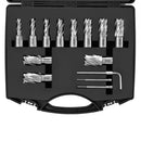 Annular Cutter Set, 13 pcs Weldon Shank Mag Drill Bits, 1" Cutting Depth, 7/16" to 1-1/16" Cutting Diameter, M2AL HSS, 2 Pilot Pins, Hex Wrench and Portable Case, for Using with Magnetic Drills