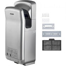 Jet Hand Dryer Blade Hand Dryer Automatic High Speed for Washroom Silver