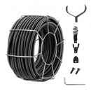 Solid Core Drain Cleaning Cable 100FTx3/4In & 4 Cutter for 3.9"-7.9" Pipe