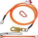 16mm Steel Core Flipline, 10ft(3m) Arborist Flipline, Flip Line for Tree Climbing with Alloy Steel Snap Hook & Aluminum Alloy Carabiner, 30KN Breaking Tension for Fall Protection, Tree Climber
