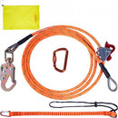 Steel Core flipline, 1/2" x 8' Arborist Flipline, Flip Line for Tree Climbing with Alloy Steel Snap Hook, Aluminum Alloy Carabiner and Extra Tool Lanyard, for Arborist, Tree Climbers