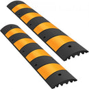 2pcs 6 Feet Rubber Driveway Modular Heavy Duty Speed 72.8 x 12 x 2.4 Inch Cable Protector Ramp for Garage Gravel Roads Asphalt Concrete, 2Pack-6Ft-Speed Bump, 185 x 31 x 5.5 cm