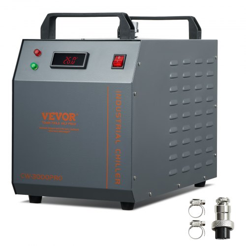 Industrial Water Chiller, CW-3000(PRO), 150W Air-Cooled Industrial Water Cooler Cooling System with 12L Water Tank Capacity 18 L/min Max Flow Rate, for Laser Engraving Machine Cooling Machine