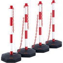 4PCs Traffic Delineator Post Cones with Fillable Base 8FT Chain Adjustable