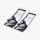 76.2cmx20.32cm Concrete Knee Boards Slider Knee Boards Kneeler Board Stainless Steel Kneedboards Concrete Sliders Pair Moving Sliders with Concrete Knee Pads & Board Straps for Concrete Finishin