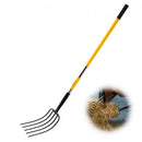5 Tines Garden Fork Fiberglass Handle 57 in Spading Pitchfork Heavy Duty