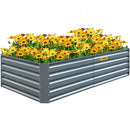 Galvanized Raised Garden Bed Planter Gray Box for Plant Flower Vegetable