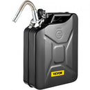 Jerry Fuel Can, 5.3 Gallon / 20 L Portable Jerry Gas Can with Flexible Spout System, Rustproof ＆ Heat-resistant Steel Fuel Tank for Cars Trucks Equipment, Black