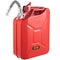 Jerry Fuel Can, 20 L Portable Jerry Gas Can with Flexible Spout System, Rustproof ? Heat-resistant Steel Fuel Tank for Cars Trucks Equipment, Red