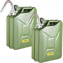 Jerry Fuel Can, 20 L Portable Jerry Gas Can with Flexible Spout System, Rustproof ? Heat-resistant Steel Fuel Tank for Cars Trucks Equipment, 2PCS Green