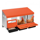 Chicken Nest Box, 3-Compartment, 15 to 30 in Stable & Corrosion-Resistant Metal Nesting Boxes with Inclined Nesting Boxes, Bottom Holes & Resting Platform, Fit for Different Chicken Breeds