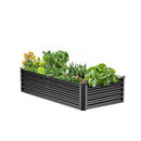 Metal Raised Garden Bed, 6 x 3 x 1.5 ft Outdoor Galvanized Planter Box, with Open Bottom, Large Planter Raised Bed for Gardening Vegetables, Flowers, Herbs, and Succulent Plants, Dark Gray