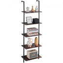 Industrial Square Pipe Shelf 5 Tier 48x30x178cm Wall-Mount for Bedroom