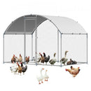 Metal Chicken Coop, 9.8x6.5x6.5ft Large Walk-in Chicken Runs with Cover, Doom Roof Hen House Enclosure with Security Lock, Outdoor Duck Rabbit Cage Poultry Pen for Backyard, Farm, Yard