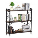 Metal Bookshelf Rustic Bookshelf 3-Tier for Living room Bedroom & Office