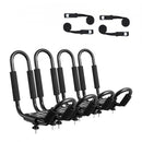 Kayak Roof Rack 2 Pairs J-Bar, Soft Roof Rack, Top Mount Tie Down, Carrier for kayak, Surf Board, Canoe, SUP, Ski Board, Mount on Car, SUV, Truck, 2 Kayaks