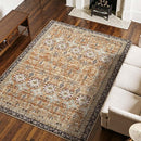Large Area Rug 2286 x 2896 mm Anti-Skid Floor Mat Vintage Brown Green