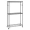 Heavy Duty Clothes Rack, Rolling Clothing Garment Rack with 3 Storage Tiers, 2 Rods and 2 Pairs Side Hooks, Adjustable Height Clothing Rack Closet for Hanging Clothes, 182 kg Load Capacity