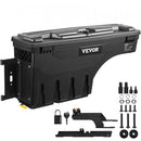 Truck Bed Storage Box, Lockable Swing Case with Password Padlock, 6.6 Gal/25 L ABS Wheel Well Tool Box, Waterproof and Durable, Compatible with Ford F-150 2015-2021, Drivers Side