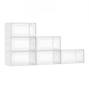 Shoe Storage Boxes 6PCS Stackable Shoe Boxes US Size 13 Transparent White