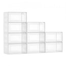 Shoe Storage Boxes 9PCS Stackable Shoe Boxes US Size 13 Transparent White
