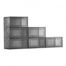 Shoe Storage Boxes 6PCS Stackable Shoe Boxes US Size 13 Transparent Black